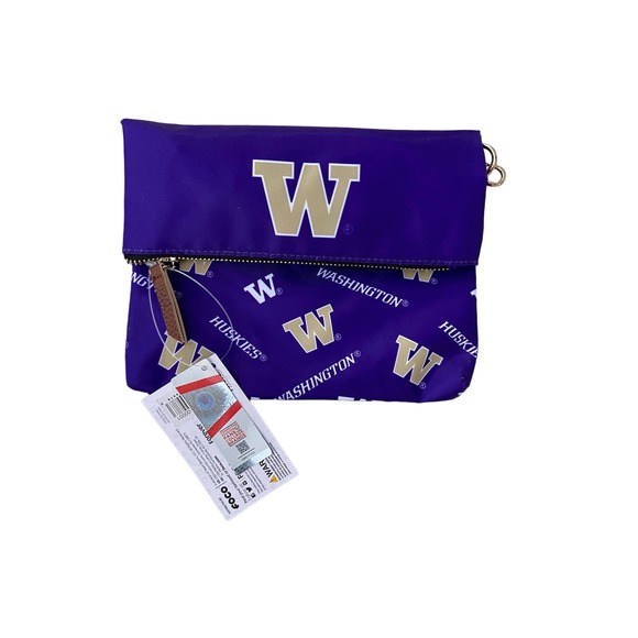 Show Your Team Pride: Women's NCAA Washington Fold-over Tote Bag Purse - Picture 1 of 7